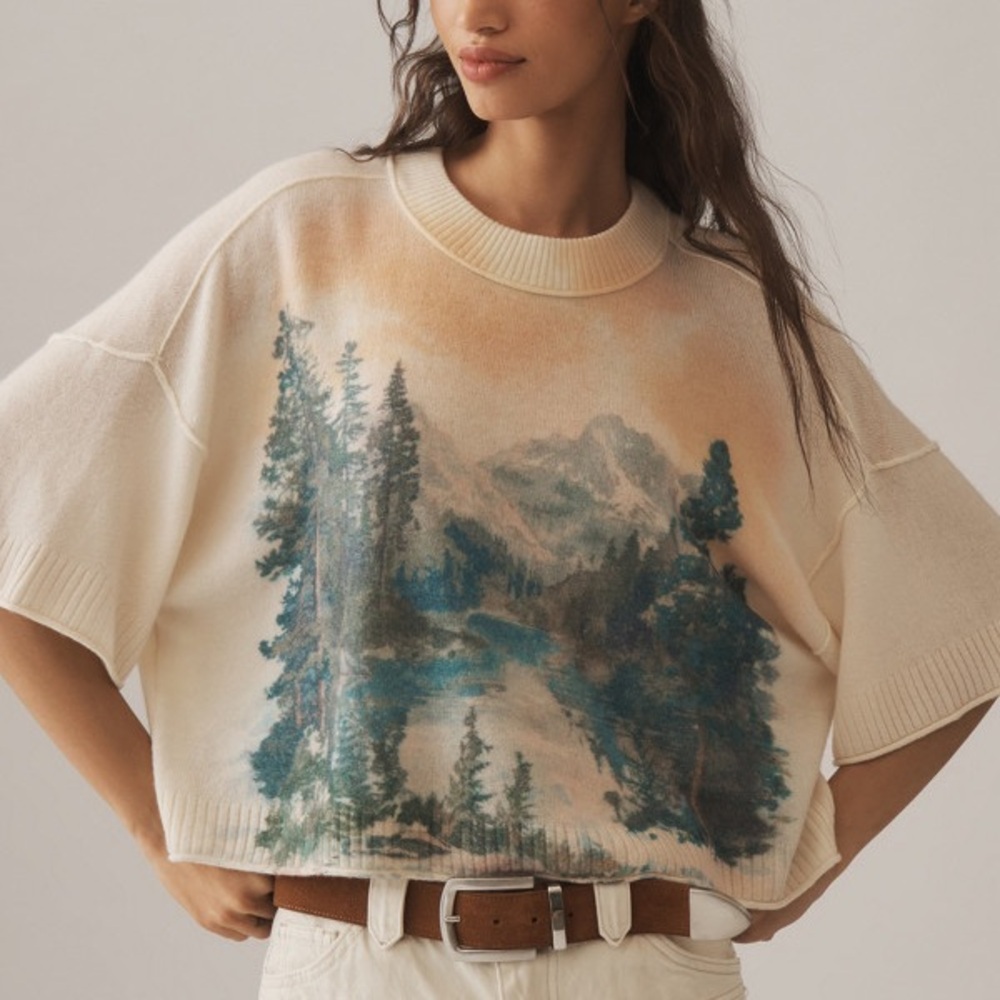 Anthropologie The Goldie Crew-Neck Cashmere Sweater